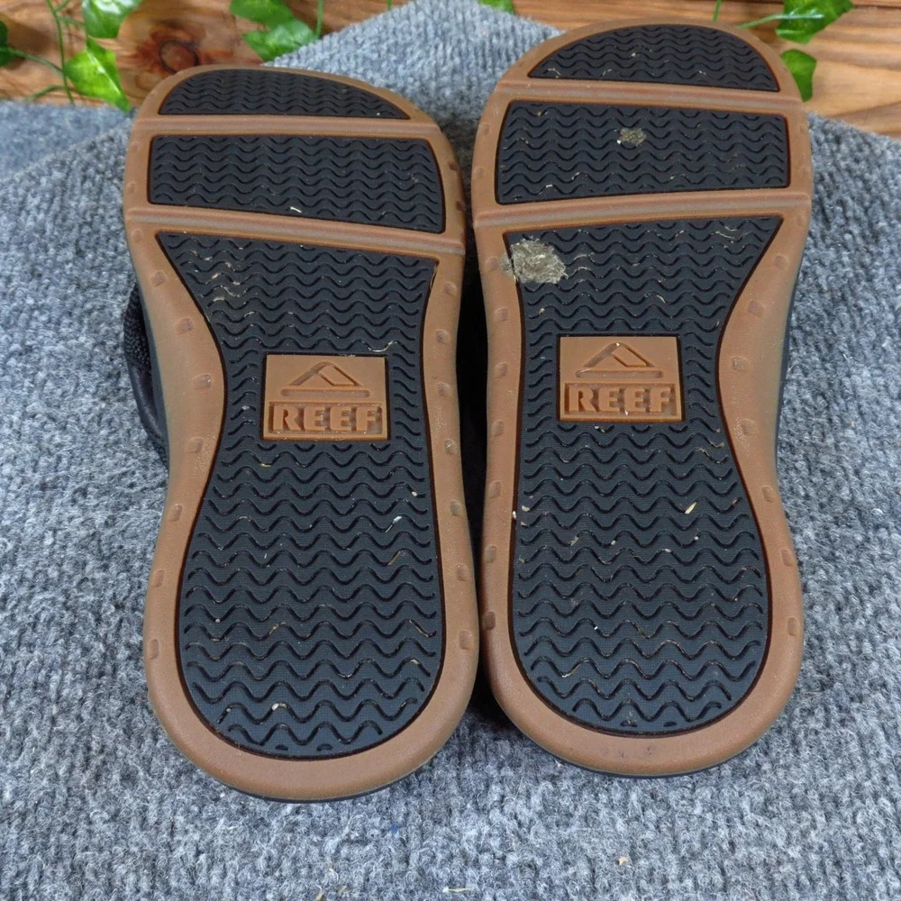 Reef Cushion Phantom 2.0 Mens Flip Flop Sandals Size 7 Beach Pool Black Leather